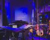 Vibraphone waiting to be played on stage with other instruments