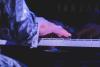 Makoto Ozone's hand playing piano